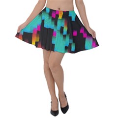 Rectangles in retro colors                                 Velvet Skater Skirt