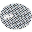 Black Flower On Blue White Pattern Wooden Puzzle Round View3