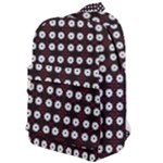 White Flower Pattern On Pink Black Classic Backpack