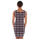 White Flower Pattern On Pink Black Wrap Front Bodycon Dress View2