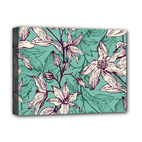 Vintage Floral Pattern Deluxe Canvas 16  X 12  (stretched)  by Sobalvarro