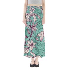 Vintage Floral Pattern Full Length Maxi Skirt by Sobalvarro