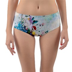 Floral Bouquet Reversible Mid-waist Bikini Bottoms by Sobalvarro