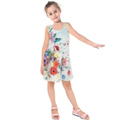 Floral Bouquet Kids  Sleeveless Dress by Sobalvarro