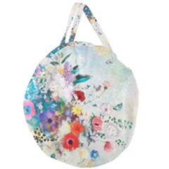 Floral Bouquet Giant Round Zipper Tote by Sobalvarro