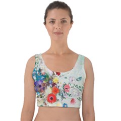 Floral Bouquet Velvet Crop Top by Sobalvarro