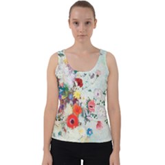 Floral Bouquet Velvet Tank Top by Sobalvarro