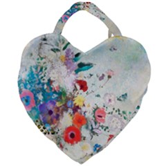 Floral Bouquet Giant Heart Shaped Tote by Sobalvarro