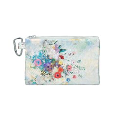 Floral Bouquet Canvas Cosmetic Bag (small) by Sobalvarro