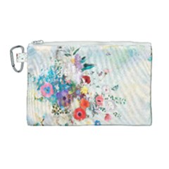 Floral Bouquet Canvas Cosmetic Bag (large) by Sobalvarro