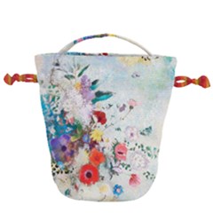 Floral Bouquet Drawstring Bucket Bag by Sobalvarro