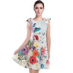 Floral Bouquet Tie Up Tunic Dress by Sobalvarro