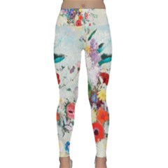 Floral Bouquet Lightweight Velour Classic Yoga Leggings by Sobalvarro