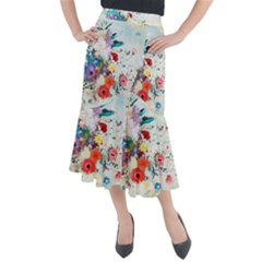 Floral Bouquet Midi Mermaid Skirt by Sobalvarro