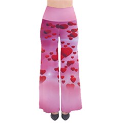 Pink Raining Hearts Vintage Palazzo Pants by LetsDanceHaveFun