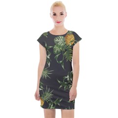 Pineapples Pattern Cap Sleeve Bodycon Dress by Sobalvarro