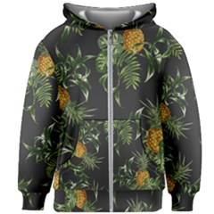 Pineapples Pattern Kids  Zipper Hoodie Without Drawstring by Sobalvarro
