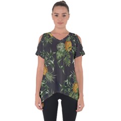 Pineapples Pattern Cut Out Side Drop Tee by Sobalvarro