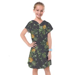 Pineapples Pattern Kids  Drop Waist Dress by Sobalvarro