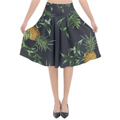 Pineapples Pattern Flared Midi Skirt by Sobalvarro