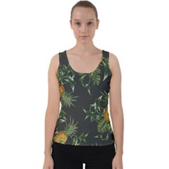 Pineapples Pattern Velvet Tank Top by Sobalvarro