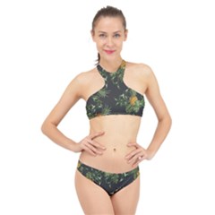 Pineapples Pattern High Neck Bikini Set by Sobalvarro