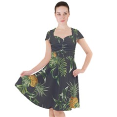 Pineapples Pattern Cap Sleeve Midi Dress by Sobalvarro