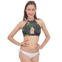 Pineapples pattern Cross Front Halter Bikini Top View1