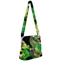 Green Ki Rin Zipper Messenger Bag by Riverwoman