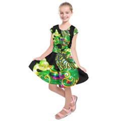 Green Ki Rin Kids  Short Sleeve Dress by Riverwoman