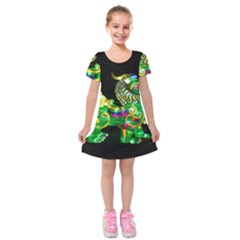 Green Ki Rin Kids  Short Sleeve Velvet Dress