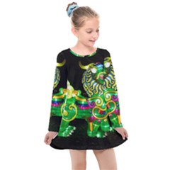 Green Ki Rin Kids  Long Sleeve Dress