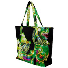 Green Ki Rin Zip Up Canvas Bag by Riverwoman