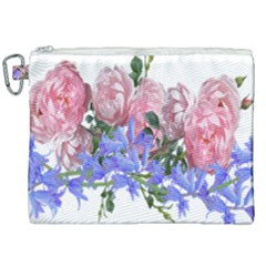 Flowers Roses Bluebells Arrangement Canvas Cosmetic Bag (xxl) by Simbadda