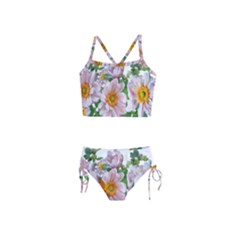 Flowers Anemone Arrangement Cut Out Girls  Tankini Swimsuit by Simbadda