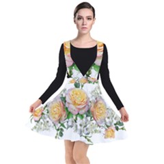 Flowers Arrangement Yellow Roses Plunge Pinafore Dress by Simbadda