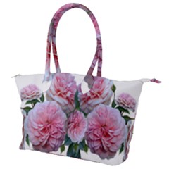 Roses Pink Flowers Arrangement Canvas Shoulder Bag by Simbadda