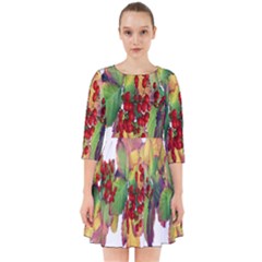 Leaves Autumn Berries Garden Smock Dress by Simbadda