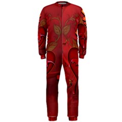 Wonderful Hearts And Rose Onepiece Jumpsuit (men) 