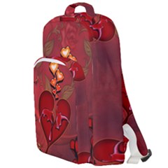 Wonderful Hearts And Rose Double Compartment Backpack by FantasyWorld7