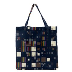 Blocks Pattern Rainbow, Backgrounds Textures Grocery Tote Bag by Simbadda