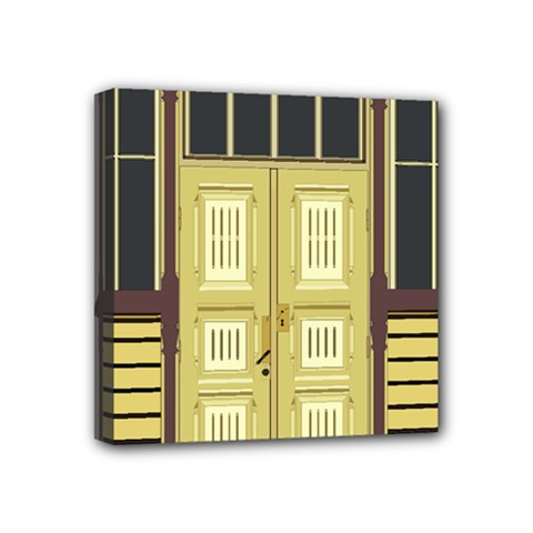Graphic Door Entry Exterior House Mini Canvas 4  X 4  (stretched) by Simbadda