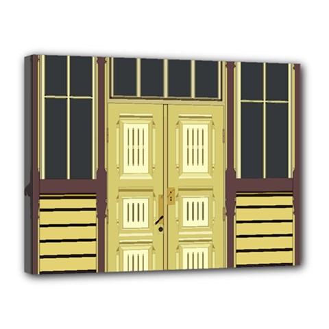 Graphic Door Entry Exterior House Canvas 16  X 12  (stretched) by Simbadda