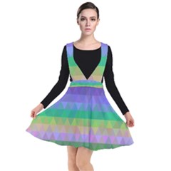 Abstract Texture Triangle Geometric Plunge Pinafore Dress by Simbadda