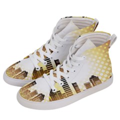 Life Urban City Scene Building Men s Hi-top Skate Sneakers by Simbadda