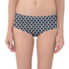 Fabric Black And White Material Mid-waist Bikini Bottoms by Simbadda