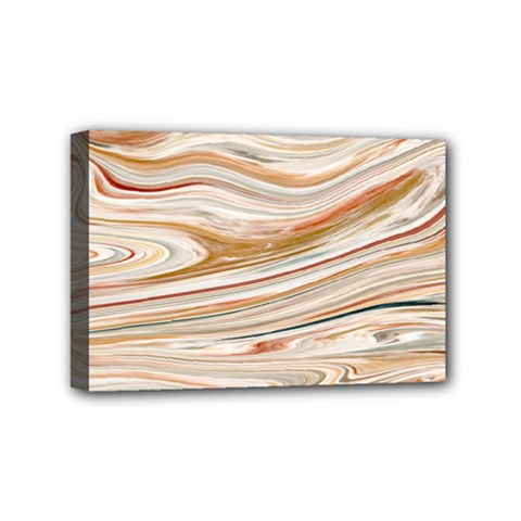 Brown And Yellow Abstract Painting Mini Canvas 6  X 4  (stretched) by Simbadda