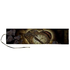 Wonderful Elegant Steampunk Heart, Beautiful Clockwork Roll Up Canvas Pencil Holder (l)