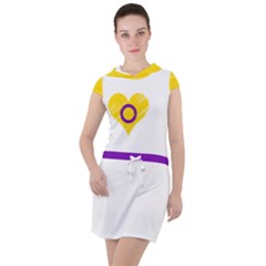 Intersex Pride Drawstring Hooded Dress by JadehawksAnD