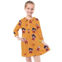 Dragonball Kids  Quarter Sleeve Shirt Dress by Mezalola